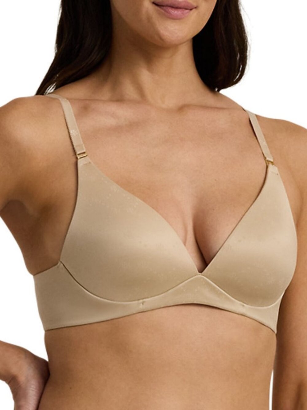 #2045 NWT Ralph Lauren Comfort Collection RLL Logo Wireless T-Shirt Bra BEIGE